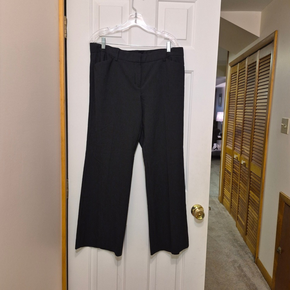 Express Design Studio The Editor Pinstripe Flare Dress Pants Black Size 12R